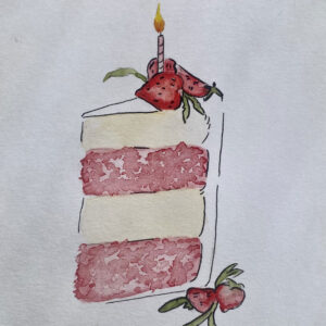 Carte postale Aquarelle Fraisier