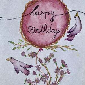 Carte postale Aquarelle Oiseaux