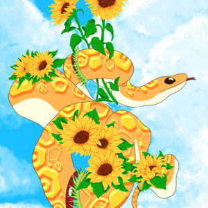 Illustration Numérique Serpent jaune