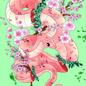 Illustration Numérique Serpent Rouge